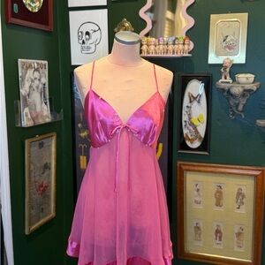 Pink satin slip